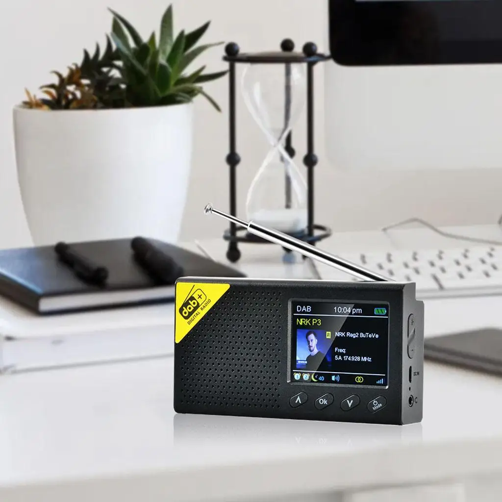 Professional DAB Digital Radio Receiver Battery Operated Bluetooth FM Pocket Stereo Mini for Travel Sports and Learning