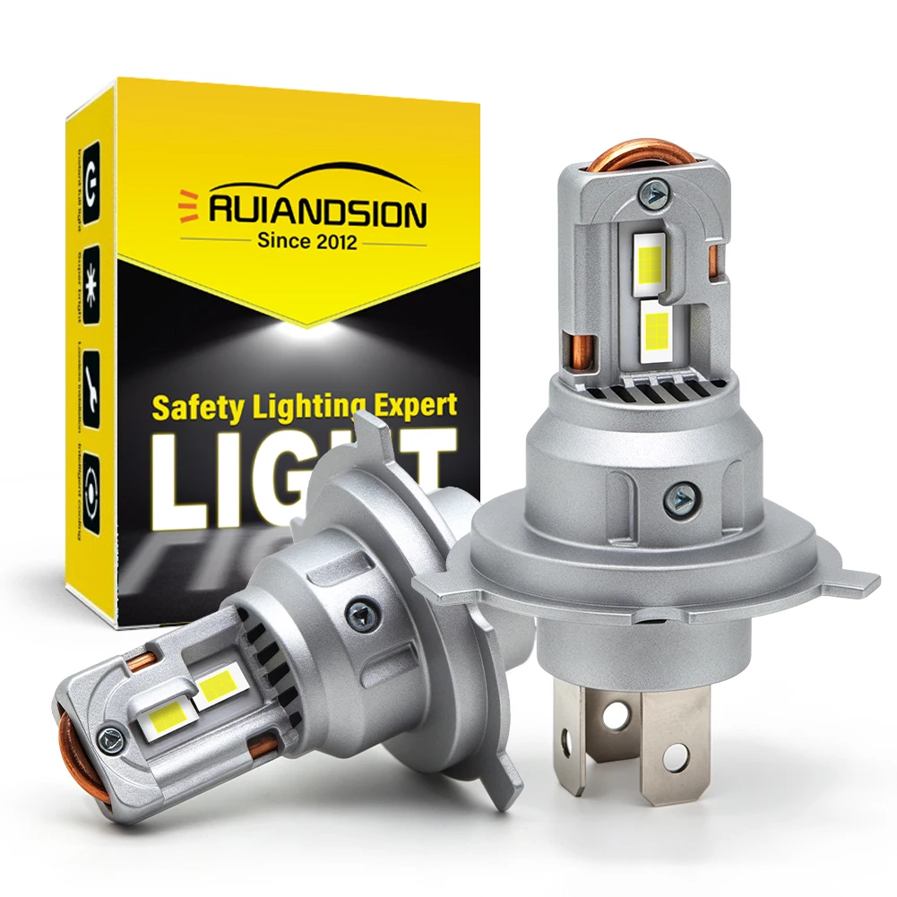 RUIANDSION H4 LED Headlight Bulb CANBUS Error Free 6500K White 2800LM Super Bright Hi/Lo Beam 11-48V for Car RV SUV Motorcycle
