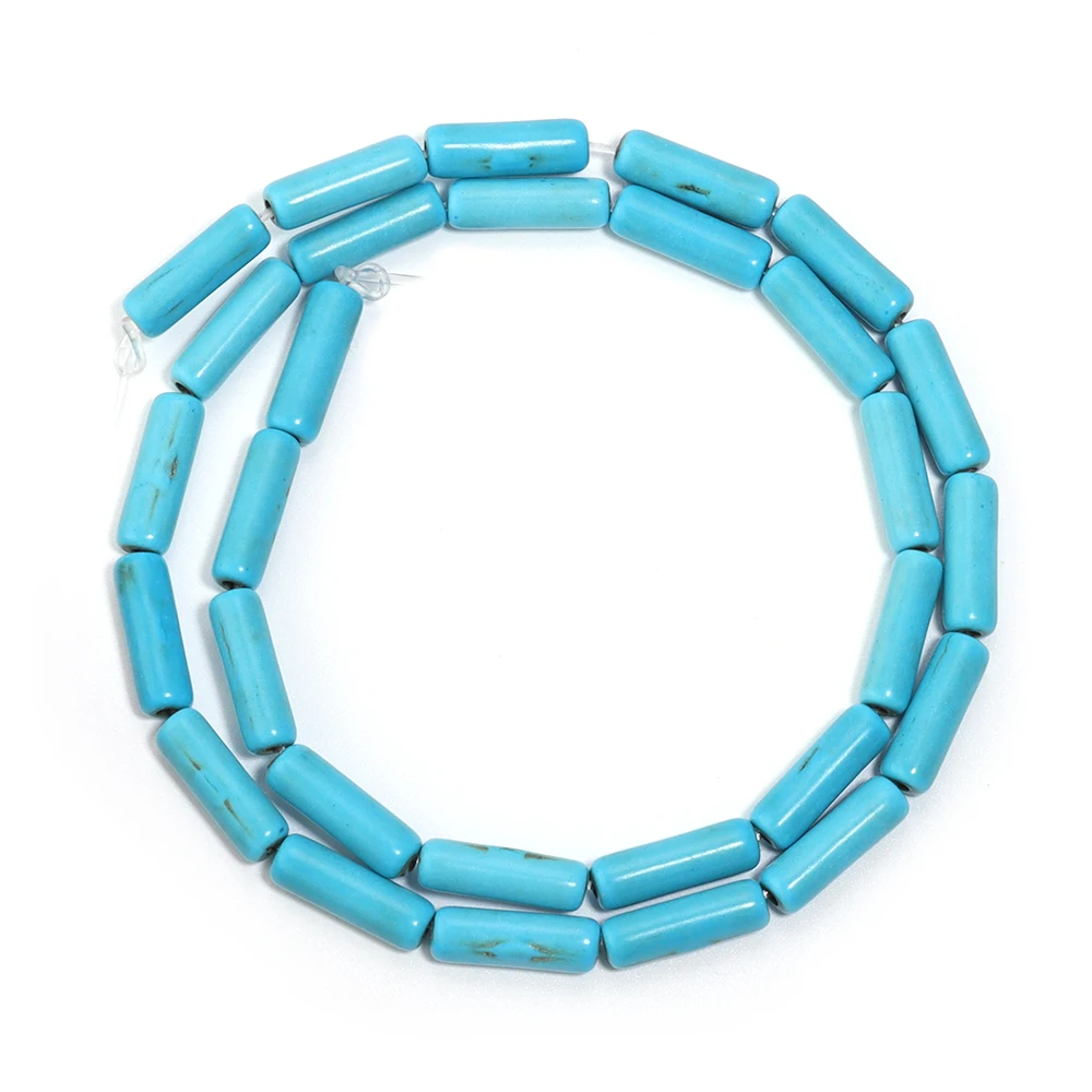 Natuurlijke Turkoois Stenen Kralen Blauw Wit Cilinder Buisvorm Losse Spacer Kralen Voor Sieraden Maken DIY Armbanden Accessoires