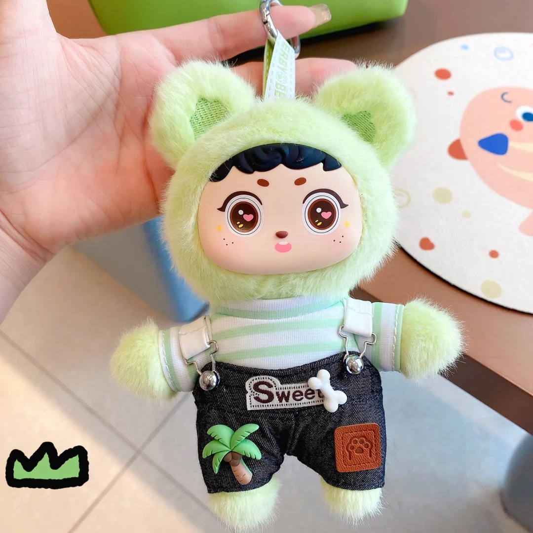 14 cm Cartoon Niedlichen Bären Vinyl Plüsch Spielzeug Gefüllte Plüsch Spielzeug Strap Hosen Bär Kleidung Können Abgenommen Kinder Geburtstag geschenke Hängen Taschen