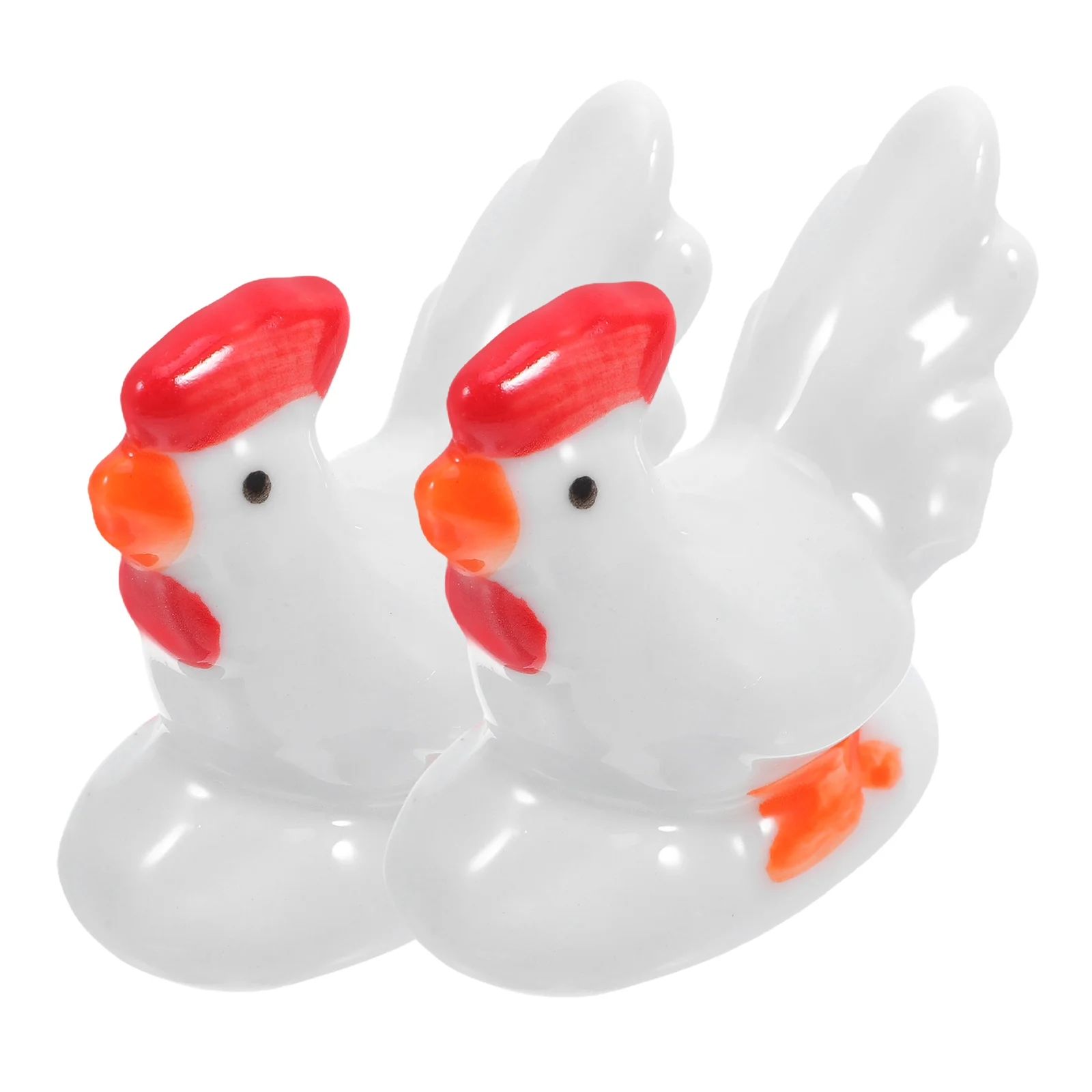 

2Pcs Rooster Shape Ceramic Chopsticks Holder Chopsticks Rests Spoon Stand Dinner Table Decoration for Home