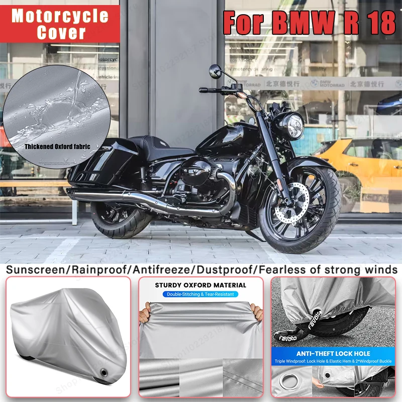 

For BMW R 18 No Ear Motorcycle Cover - Outdoor Full Body Protection, Waterproof Dustproof Sunscreen Moto Accessories