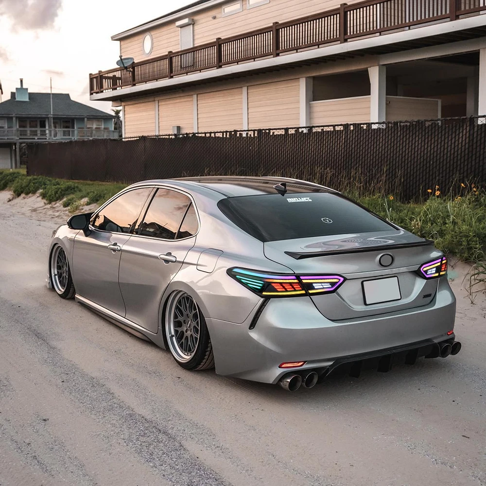 RGB مصباح ليد خلفي لتويوتا كامري SE LE XSE XLE TRD 2018 - 2023 مجموعة الضوء الخلفي مع إشارة الانعطاف المتتابعة 1 زوج مصباح خلفي #6