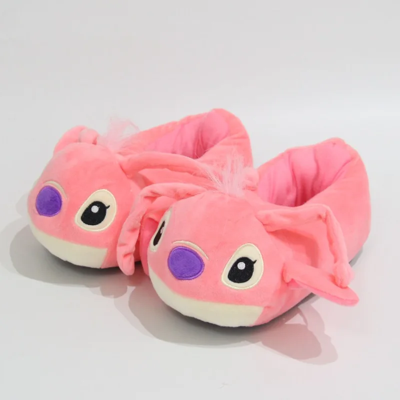 Disney Stitch Plush Slippers Cotton Shoes boys Winter Soft Warm Indoor Home Non-Slip Furry Shoes Girl Cartoon Cotton Slippers