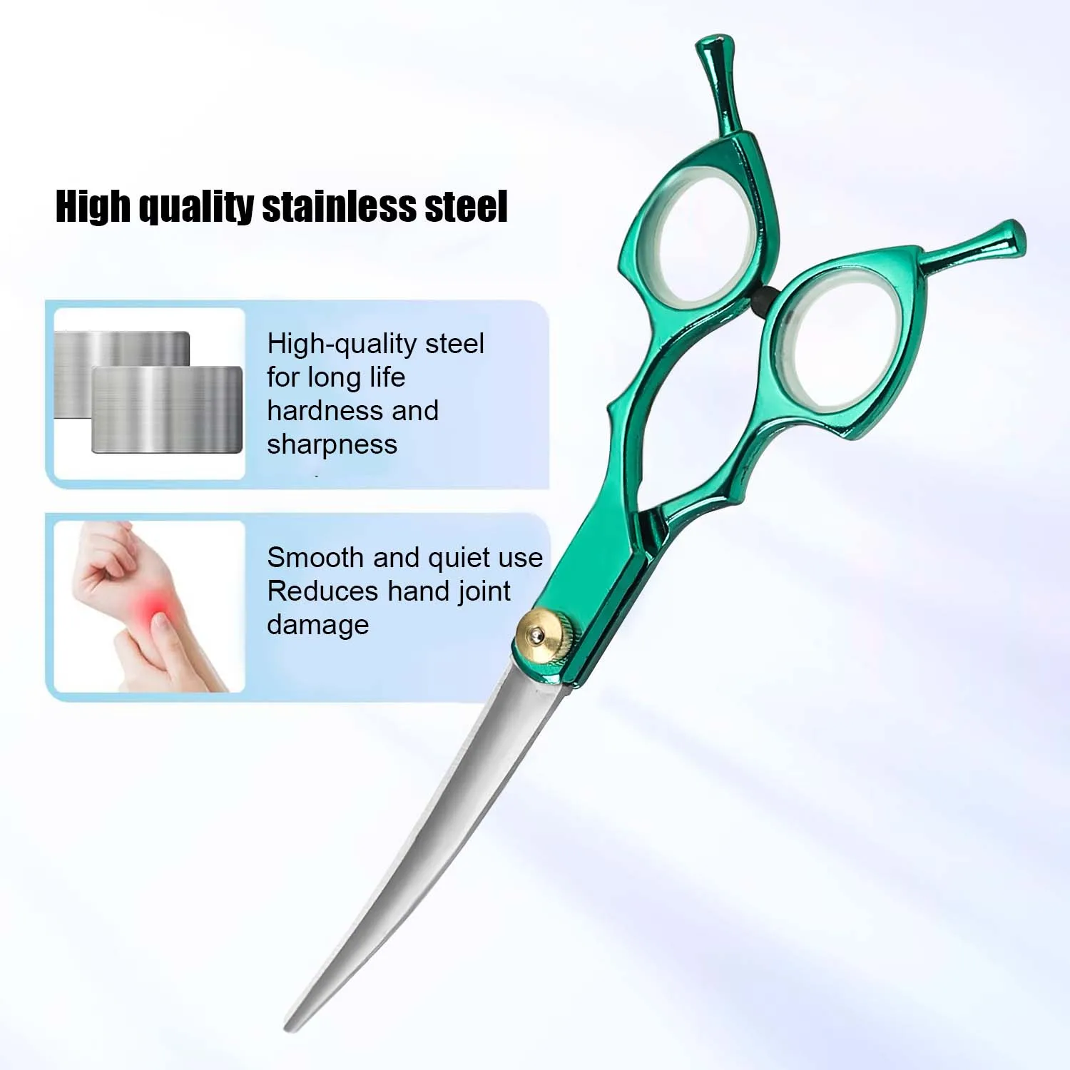 Up Curved Pet Grooming  Scissors Dog Hair Stainless Steel Dog Scissors Pets Shears Animal Cutting Feet Ear Eye Hair Trimming