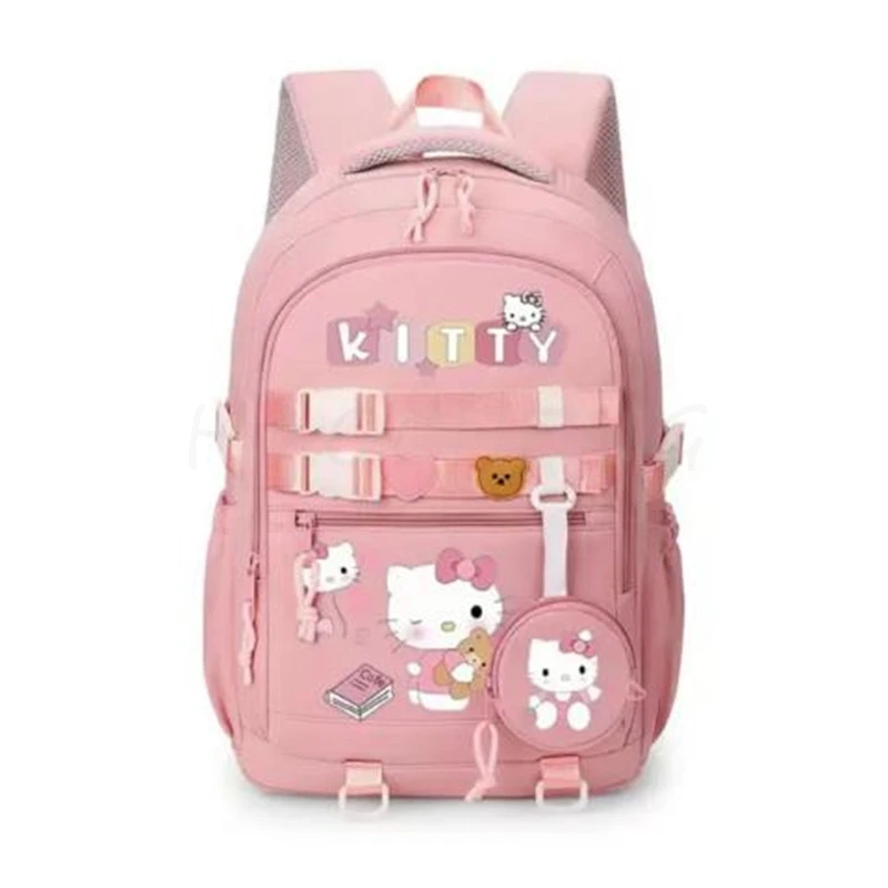 Hot Lovely Kuromi Hello Kitty Backpacks Cartoon Pink Print Boy Girl School Bag Students Bookbag Teens Women Mochila Escolar Niña