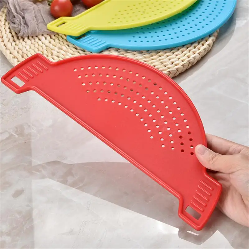 Kitchen Accessories Plastic Drain Basket Wash Rice Filter Leakproof Baffle Funnel for Jars Kitchen Gadget Pot Side Drainer