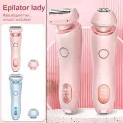 Épilateur électrique professionnel indolore pour femme, tondeuse bikini pubienne, épilation 2 en 1, 1 ensemble