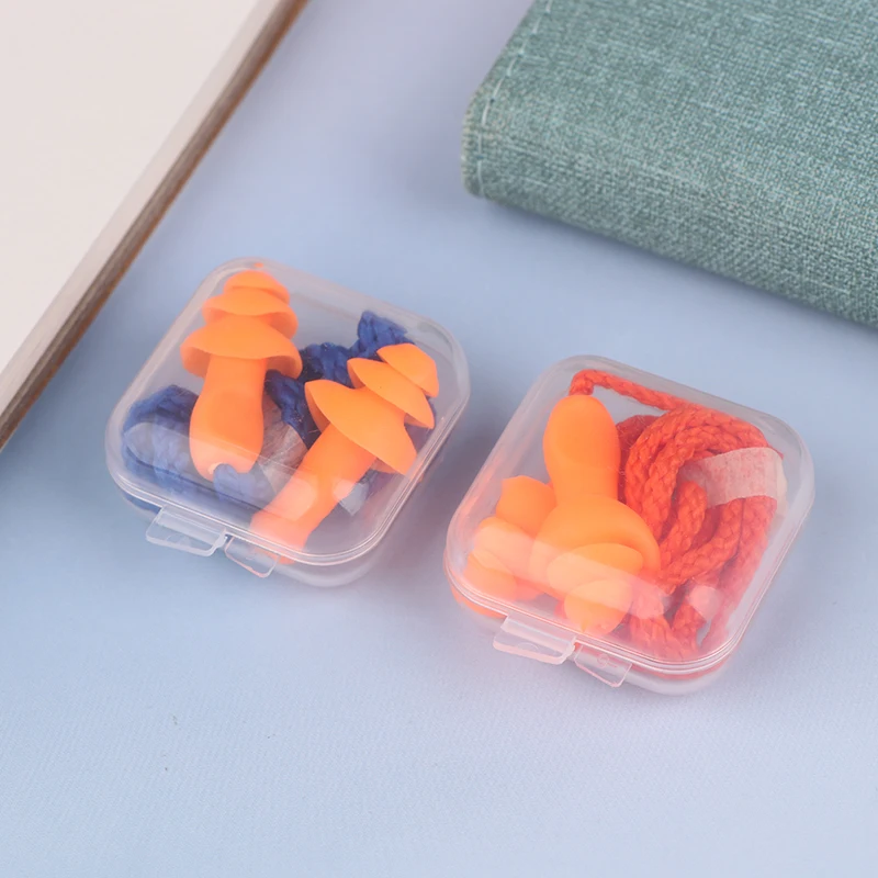 Soft Silicone Corded Ear Plug Protector Anti-Noise Ear Plug Waterproof Swimming Earplugs Anti Lost Reusable Earplug With Rope