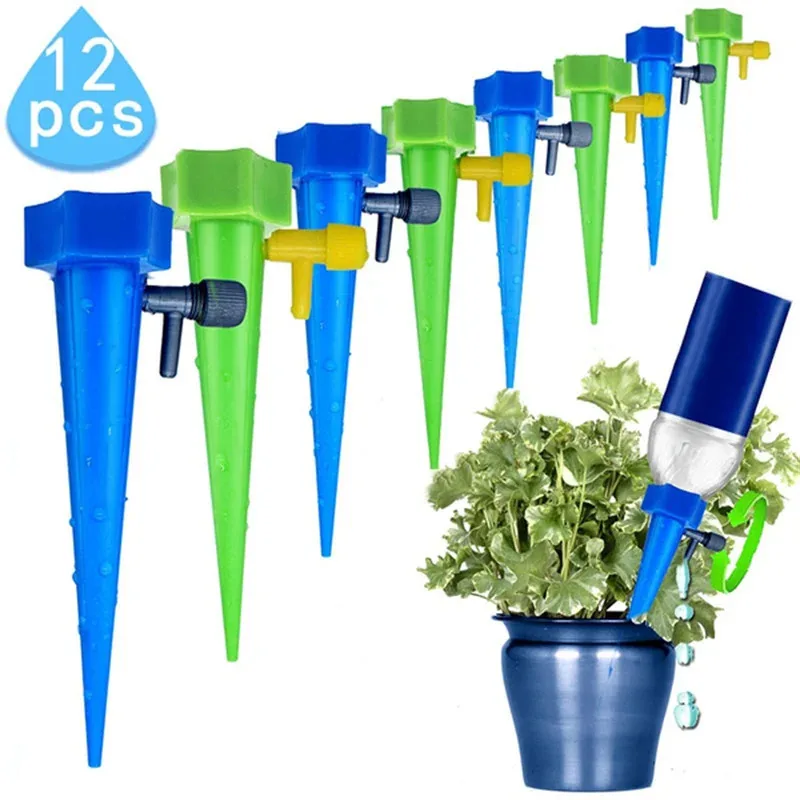48/36/12/6Pcs Auto Drip Irrigation Watering System Dripper Spike Kits Garden Household Plant Flower Automatic Waterer Tools