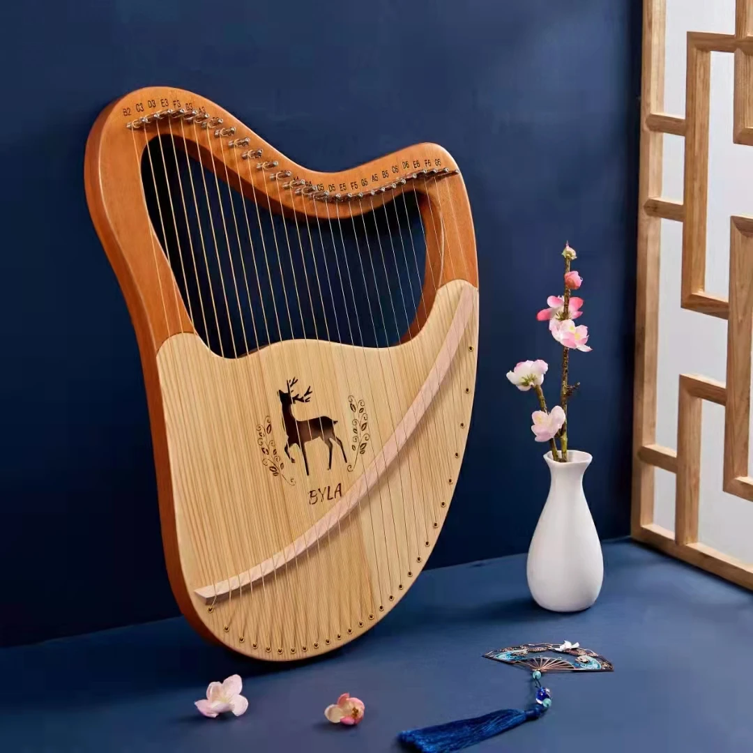 Professional Harp 21 24 27 32 Strings Lyre Harp High Quality Lyre Harp Solid Wood Mahogany Lyre Harp Portable Musical Instrumen