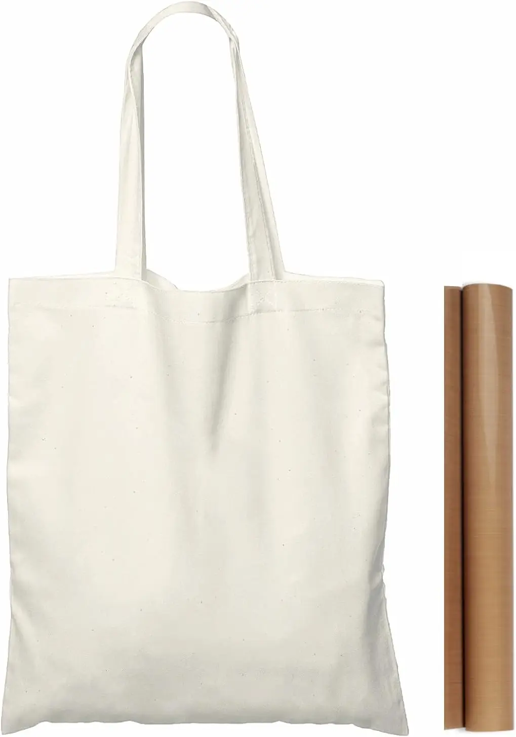 NPBAG 200 Pack 15'' X 16'' Natural Cotton Tote Bags, Lightweight Blank Bulk Cloth bags with 1pc of PTFE Teflon Sheet