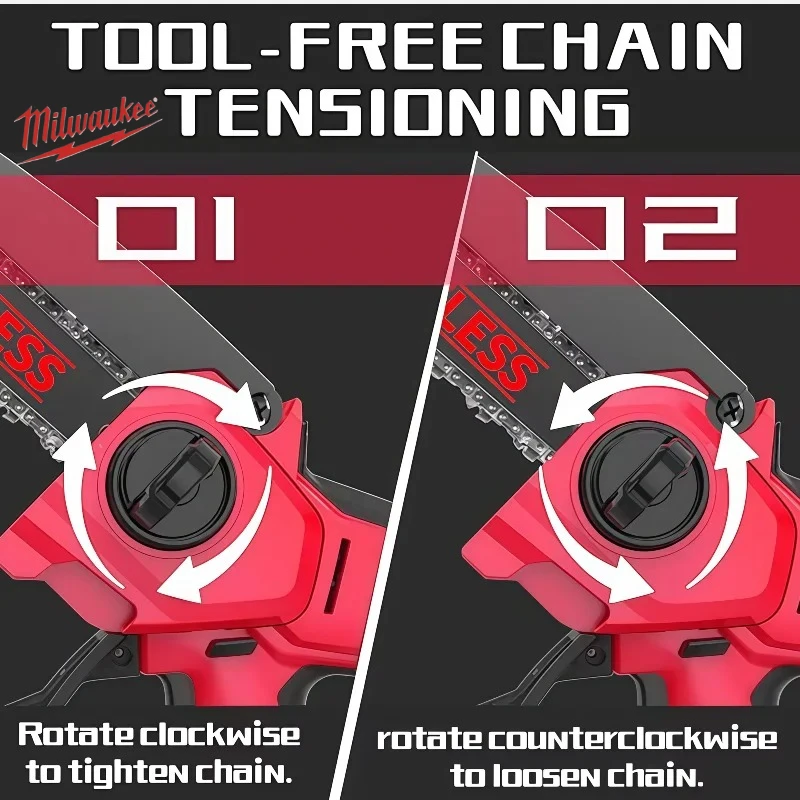 Milwaukee 8 Inch High-power Chainsaw Auto Oiler Brushless Electric Chain Saw Pruning Wood Cutting Power Tools For 18V Battery