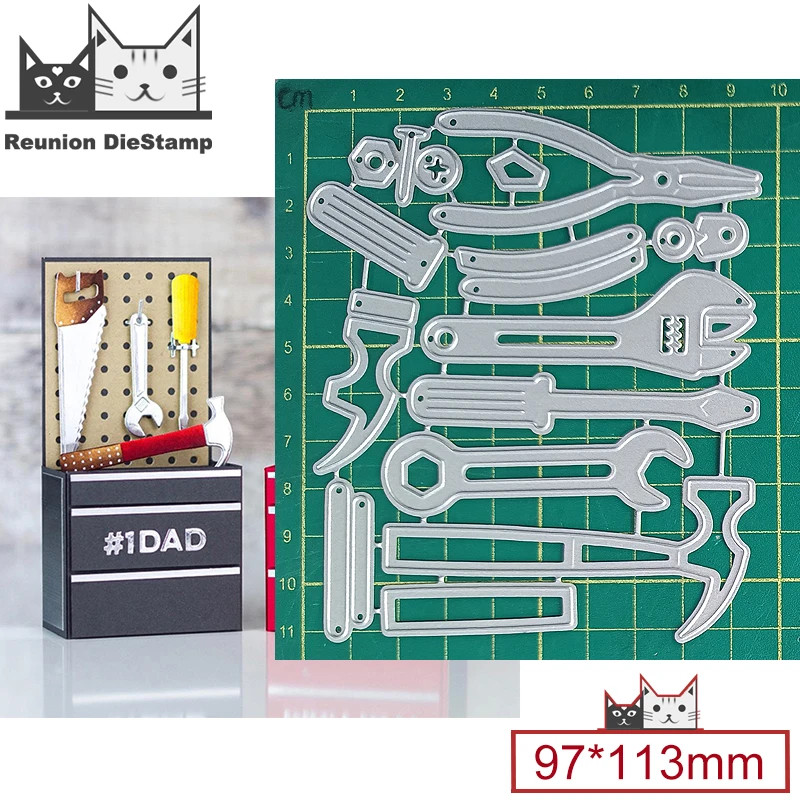 Reunion Toolbox-Set, geschnittene Metall-Stanzformen, neu, 2024, Metall-Stanzformen, DIY, Scrapbooking, Stahl, Handwerk, gestanzt, Prägung, Papierkarte