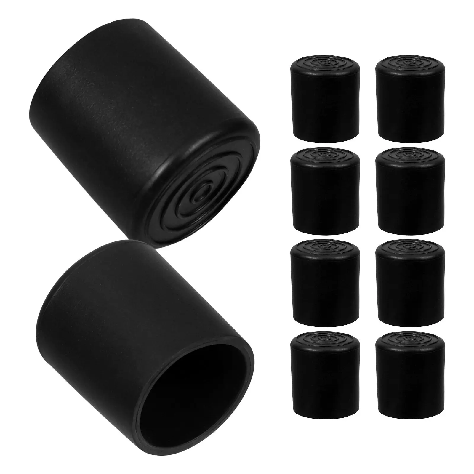 20Pcs Black Round Chair Leg Caps 22Mm Soft Rubber Non-Slip Floor Protectors for Hardwood Tables Chairs Furniture Legs Easy Fit