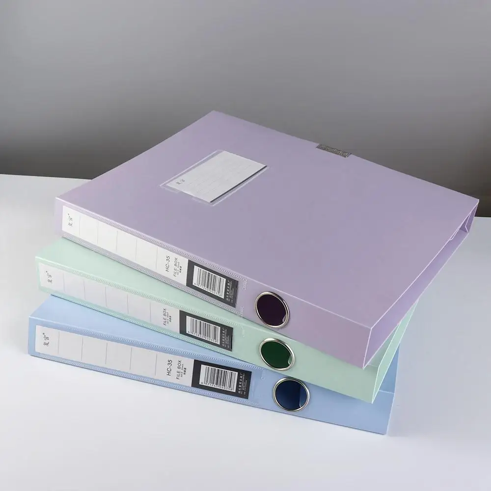 Multifunctional A4 File Organizer Box Morandi Color Dustproof Desktop Storage Box Thickened PP Plastic Document Case Archives