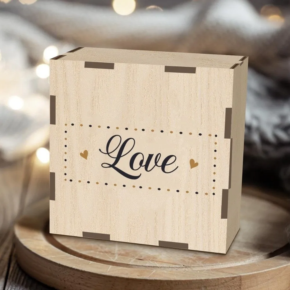 Practical Folding Wooden Photo Storage Box Rustic Handmade Flip Cover Memory Box Vintage Photo Album Box Family Memory