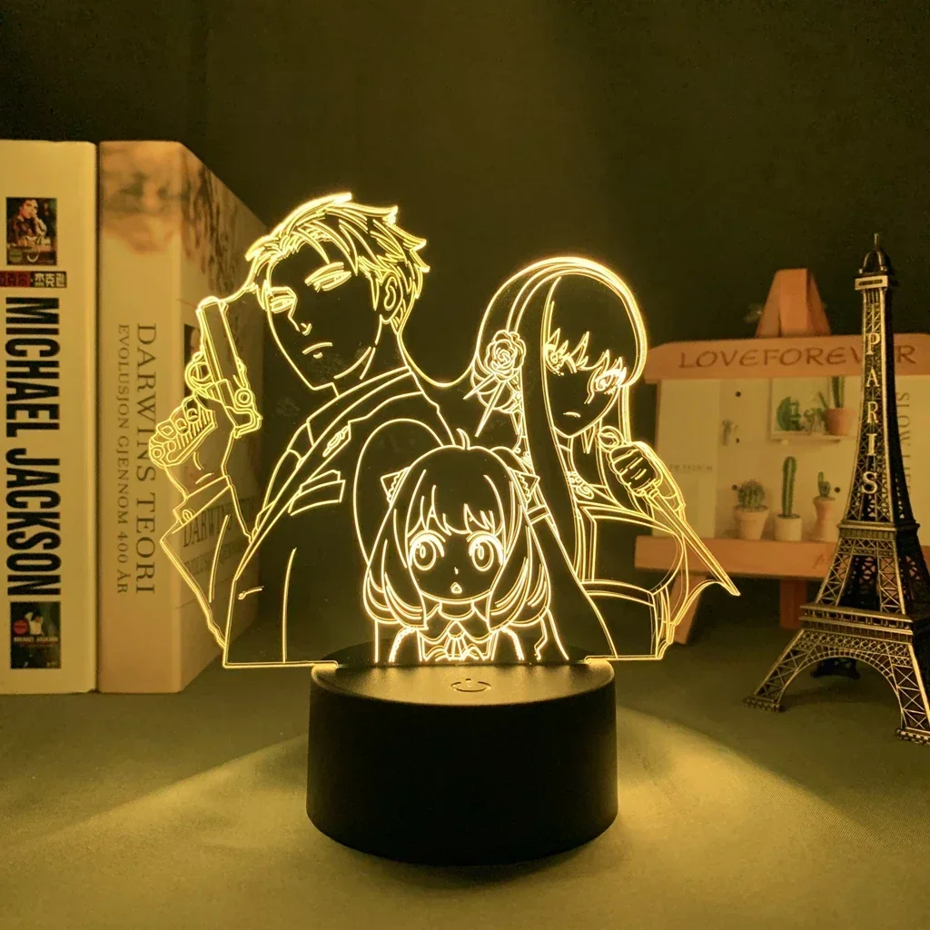 

Hot SPY X FAMILY Figures 3D Lamp Anime Led Nightlight Toys Kids Bedroom Night Light Room Decoration Kids Birthday Toy Gifts