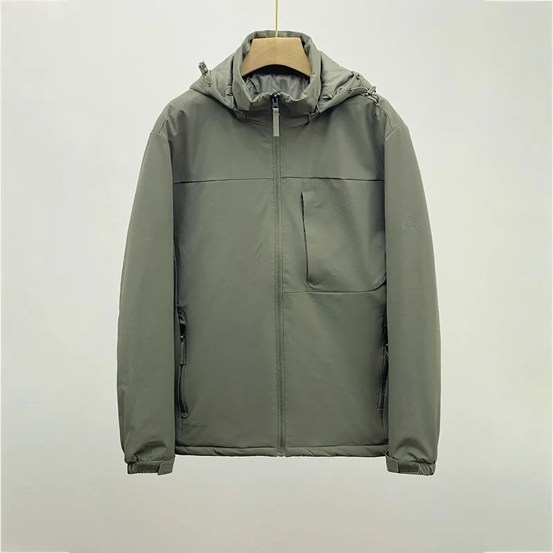 

ARC's Same Style Походная куртка для кемпинга, рыбалки, путешествий, прогулок, самостоятельного вождения, однотонная теплая куртка с капюшоном на хлопковой подкладке