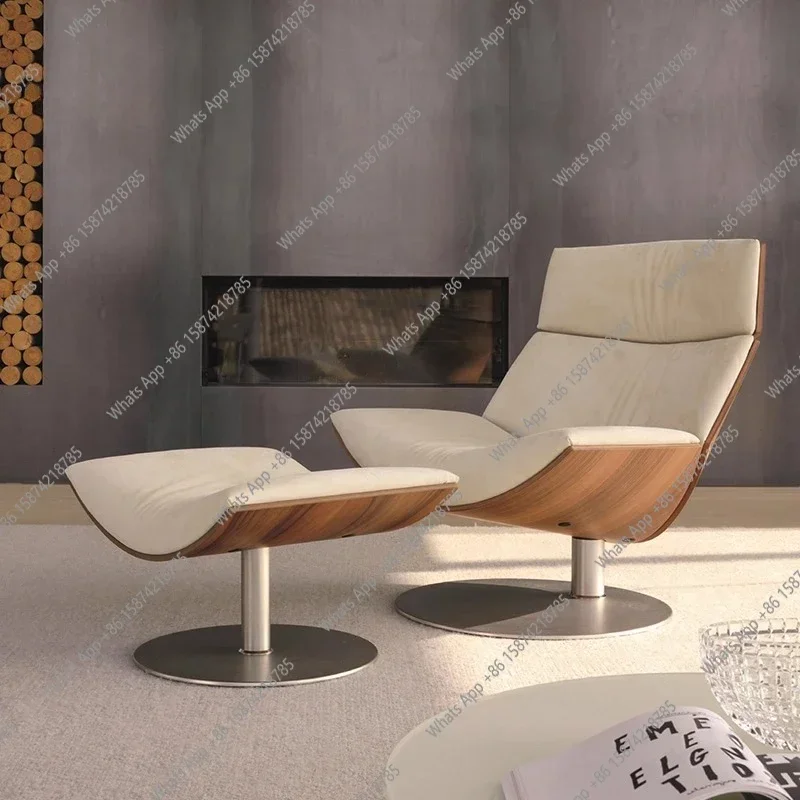 B YX Italian Casual Sofa Chair Designer Simple Leather Living Room Meeting Chair Study Bedroom Recliner