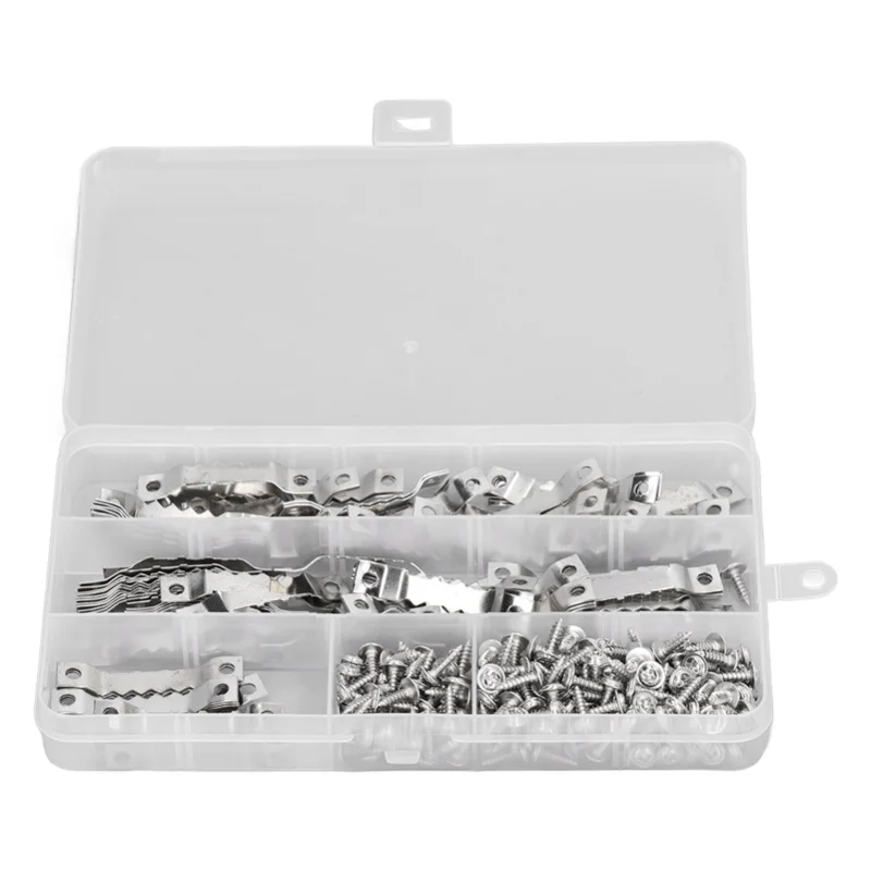 

300 Pcs Sawtooth Hanger With Screw Double Sided Serrated Hanging Hook For Paintings