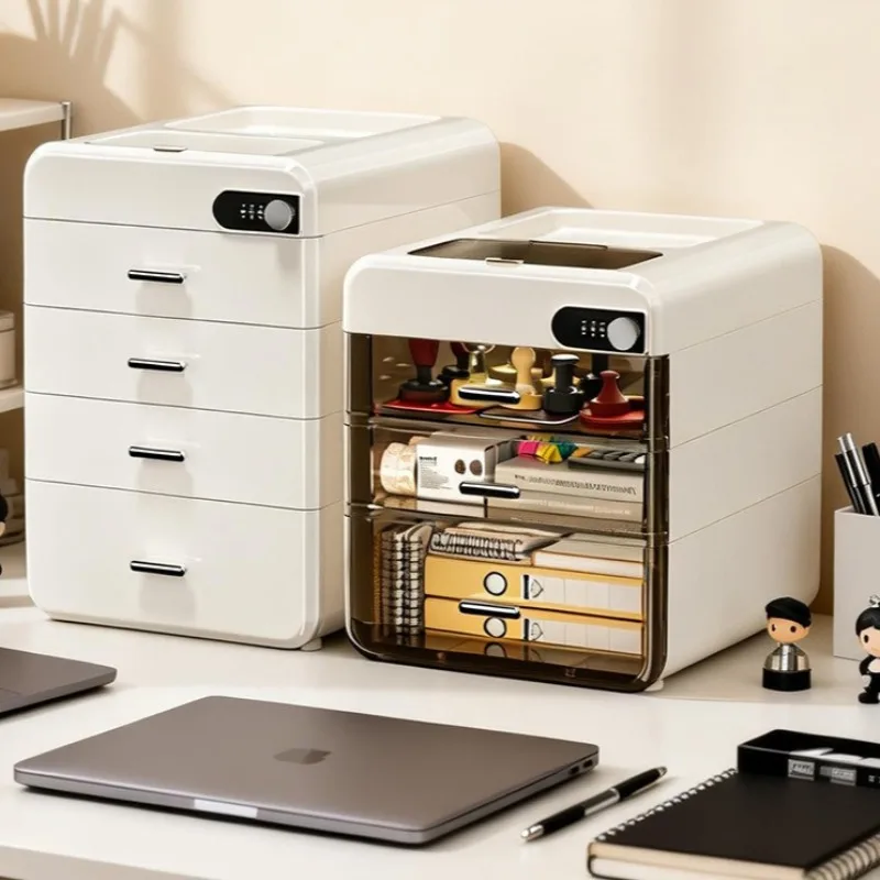 Desktop Password Lock Box, Drawer-Style Lockable Storage Box, Important Document Organizer, Home & Office Privacy Cabinet
