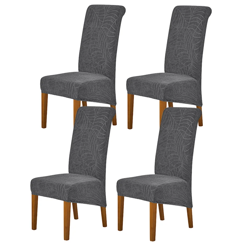 1Pc Leaves Jacquard High Back Chair Cover Dining Chair Covers Stretch Chair Protective Cover for Living Room Hotel Banquet Home