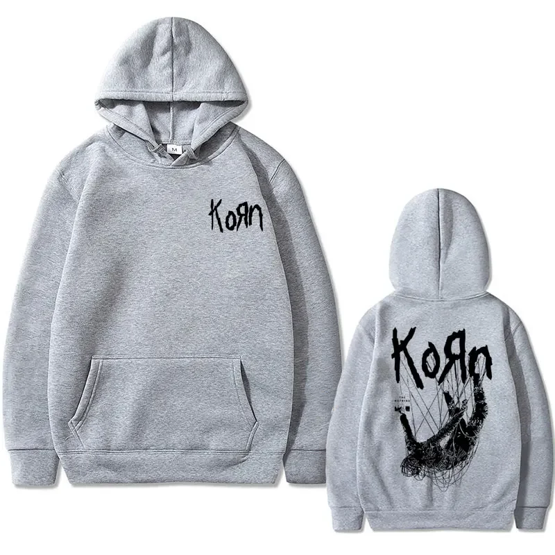 Singer Rock Band Korn Print Hoodie Men Plus Size Streetwear Men\'s Casual Hoodies Man Loose Sweatshirt Brand Sweat Male Clothing