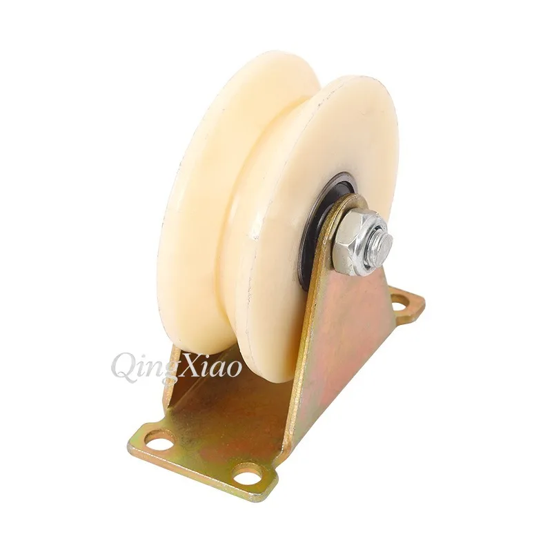 Nylon Pulley V U Type Track Wheel Low Noise Galvanized Bracket Electric Sliding Door Guide Roller Ball Bearing Roller - view 5
