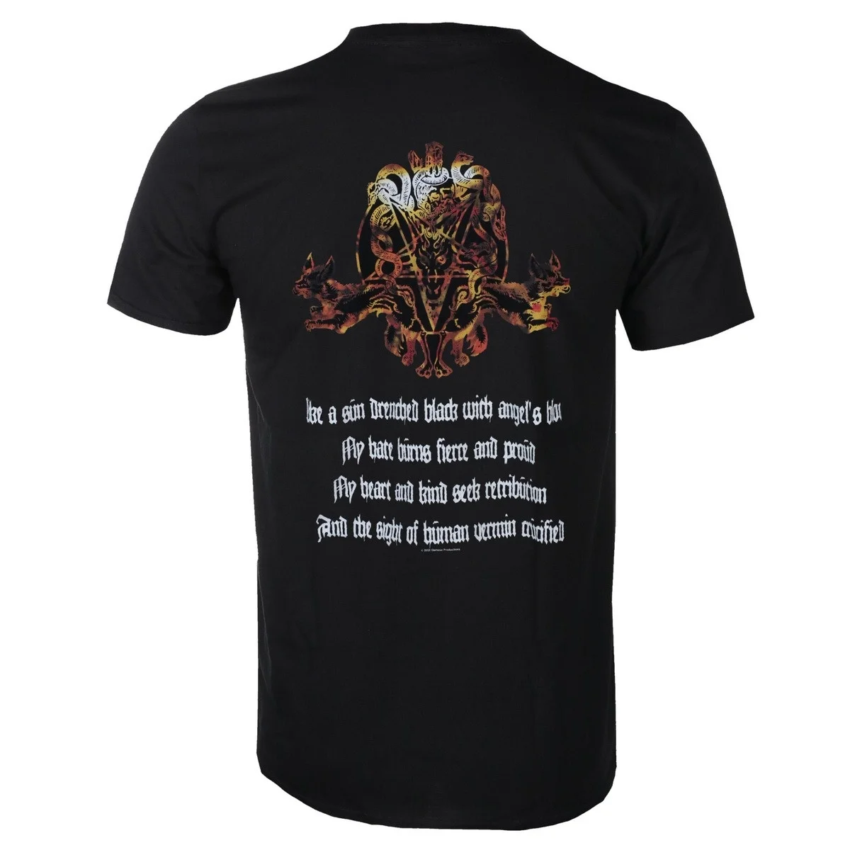Angelcorpse of Lucifer and Lightning Front Demon Art and Back Occult Symbol Double Sided Graphic Print T Shirt