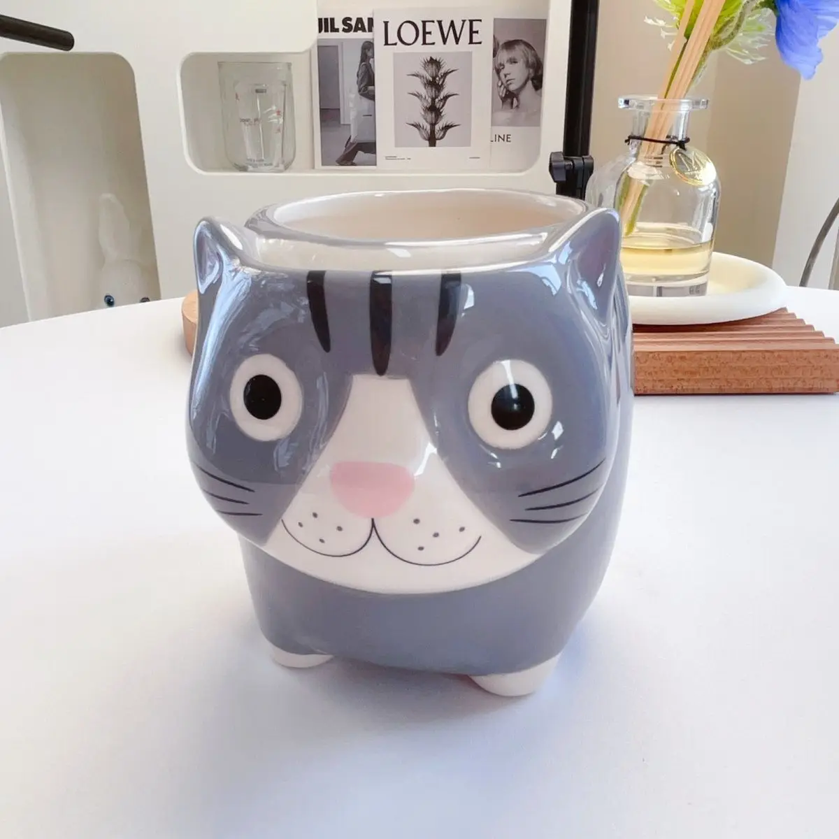 Cat Ceramic Cartoon Cute Cup Creative Mug Minimalist Dormitory Home Drinkware Coffee Mugs