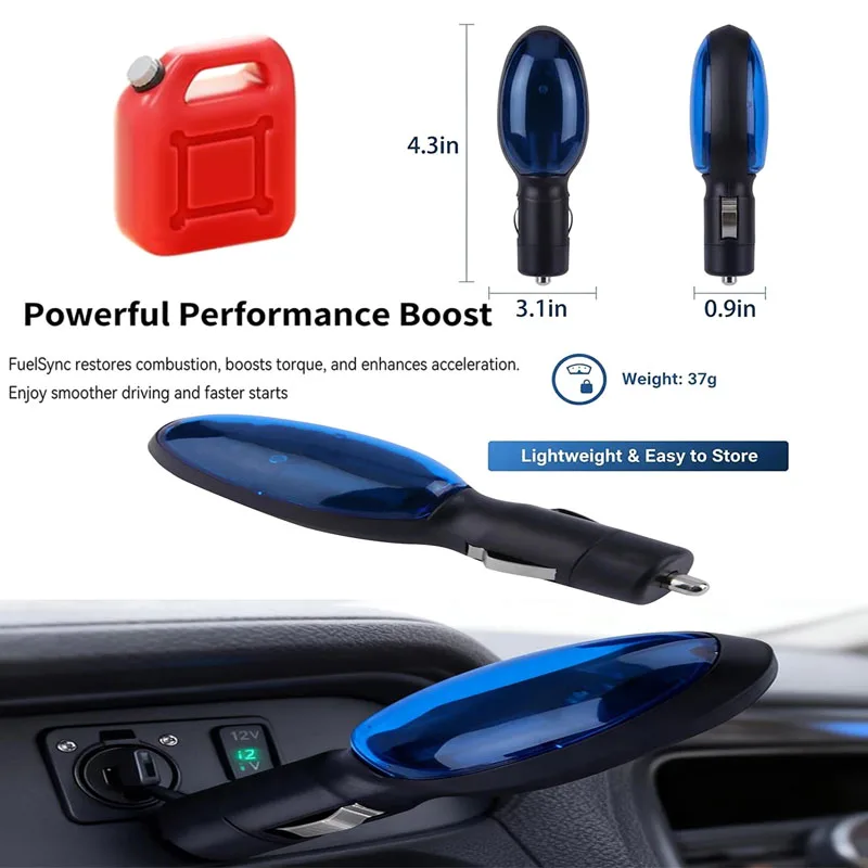 1PCS Car Fuel Saver Save On Gas Economizer Save Gas Features Fuel Shark 12V Vehicle-mounted Fuel-saving Treasure Green Fuel Save