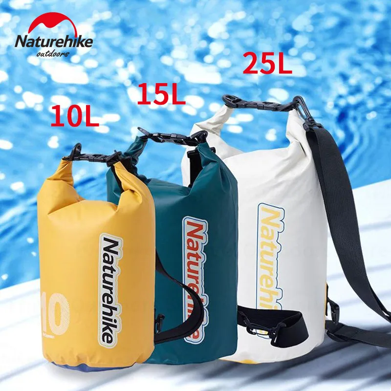 Naturehike 10L/15L/25L Waterproof Backpack Outdoor Camping Portable Wet-Dry Separation Sand Beach Swimming Bag