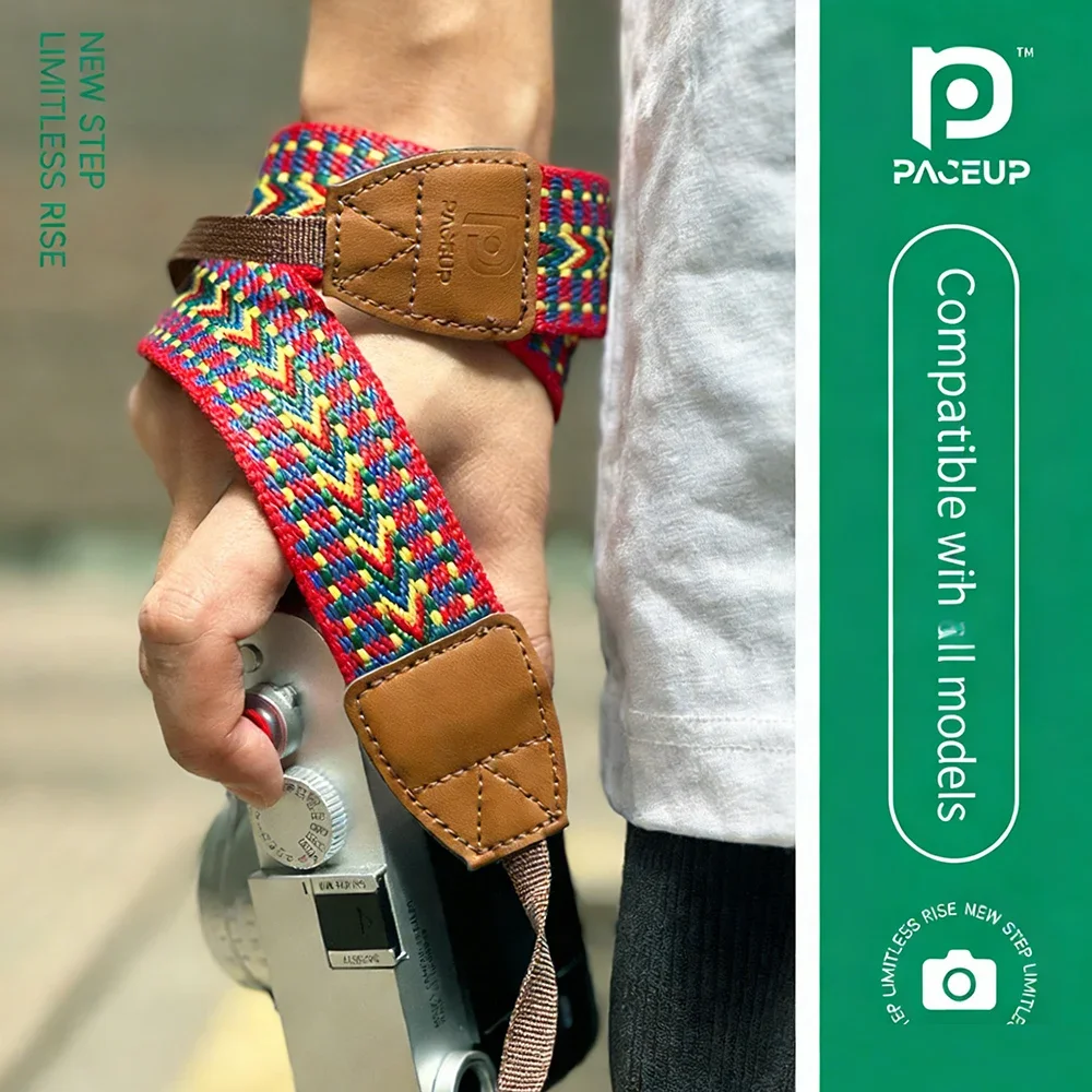 3.8cm Vintage Camera Shoulder Strap, Universal Adjustable Camera Sling for Mirrorless & DSLR Cameras