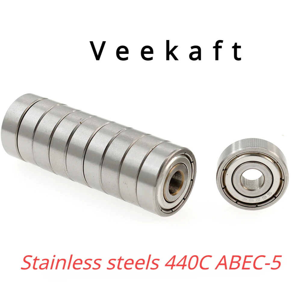 Veekaft Stainless Steel 440C ABEC-5 Miniature Deep Groove Ball Bearings S638zz  7mm x 28mm x 9mm 10pcs.