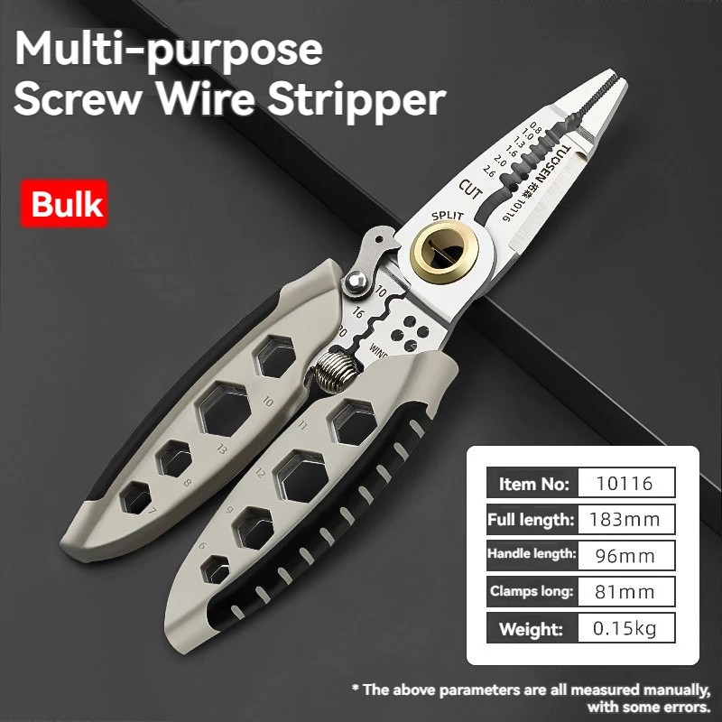 7-inch Multipurpose Wire Stripper - Professional Tool Gift Electrician Crimpe Pliers For Wire Stripping Cable Cutters Hand Tool