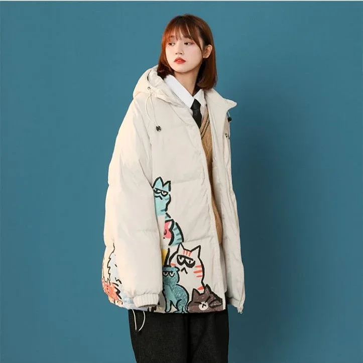 Women Thick Parkas Winter New Fashion Zipper Wide-waisted Full Korean Sweet Girls Coat Women Jackets Keep Warm All-match