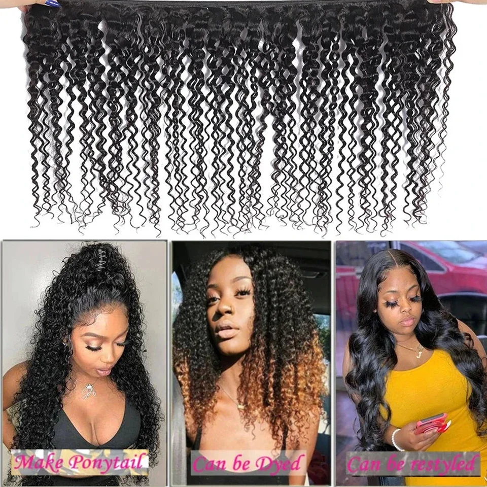 Brazilian Jerry Culry Human Hair Bundles 1/3/4 Pieces Kinky Curly Natural Hair Extensions Woman Wet And Wavy Human Hair Bundles