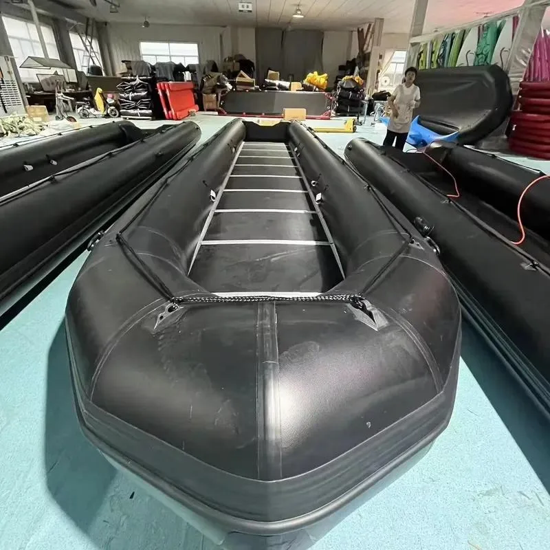 Large Inflatable Boat 4.7m to 10m with 1.2mm PVC Pontoon Aluminum for Fishing Diving Lake Rescue
