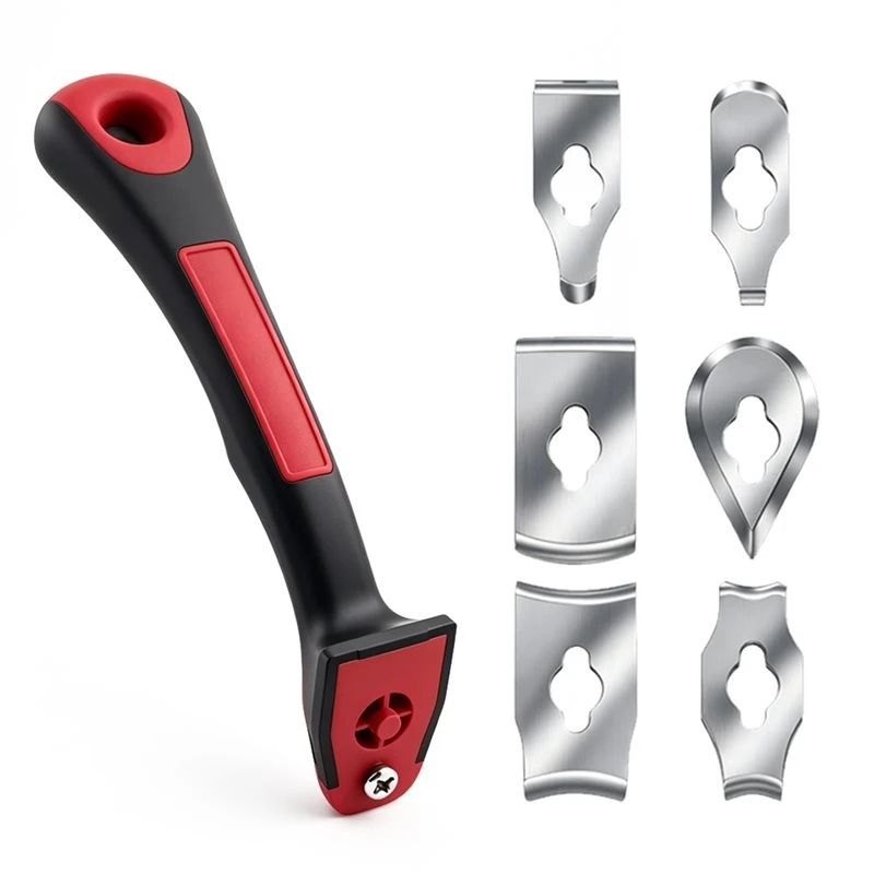ABLN-Wood Scraper Set Contour Painting Scrapers Paint Remover Tool 6Pcs Replacement Blades Caulking Removal Tool