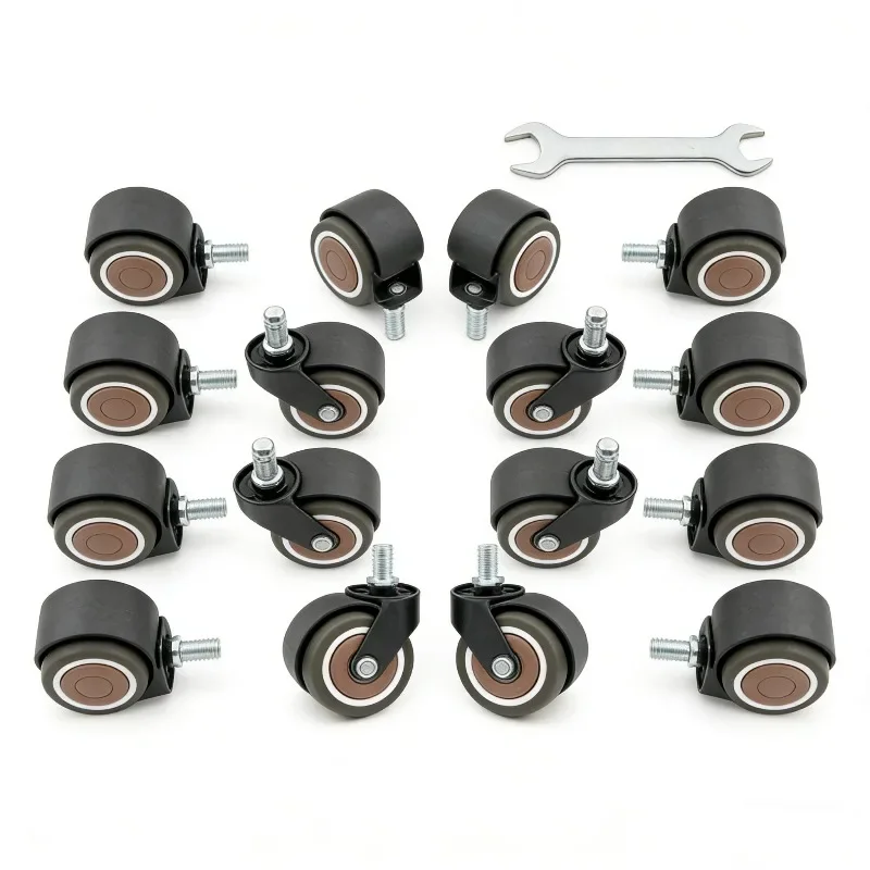 5Pcs 2 inch M10/M11 Circlip/Screw Silent Universal Casters, Swivel Wheels for Office Chairs