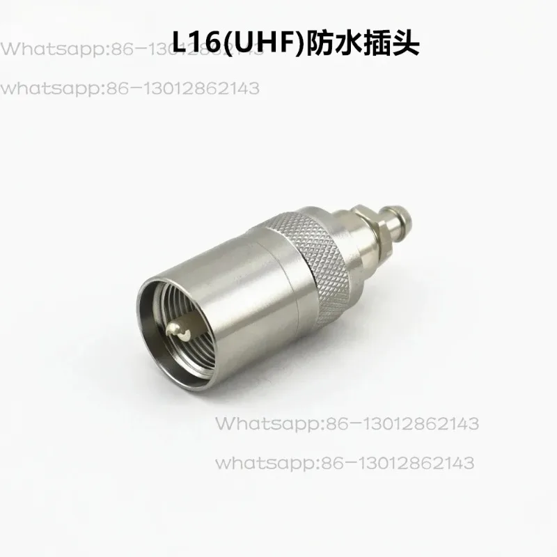 L16 UHF Stainless Steel Waterproof Plug Connector,Immersion Probe Cable Connector for Ultrasonic Flaw Detector Testing Equipment