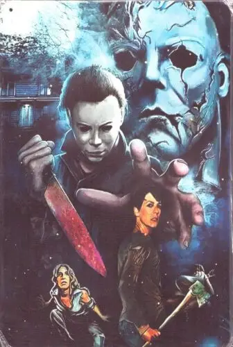 Halloween Collage - Michael Meyers - Laurie Strode Horror Movie Tin Metal Sign