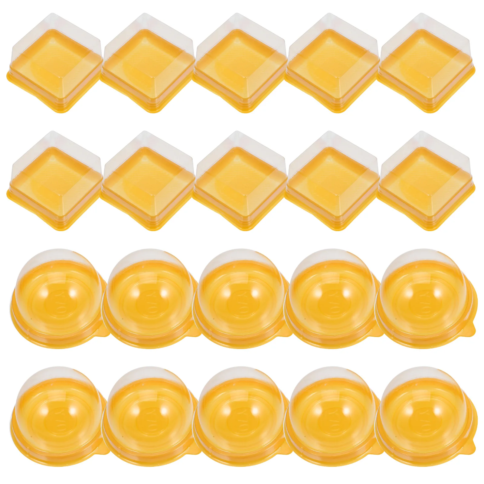 

100pcs Egg-Yolk Puff Food Containers Transparent Waterproof Cake Packing Boxes For Mooncake Cupcake Baking Storage Bakery