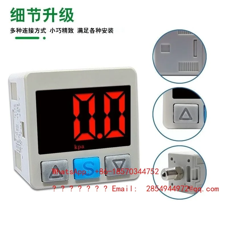 Digital Display Electronic Pressure Switch, Positive and Negative Pressure, Vacuum, Air Blowing Control, Pressure Sensor