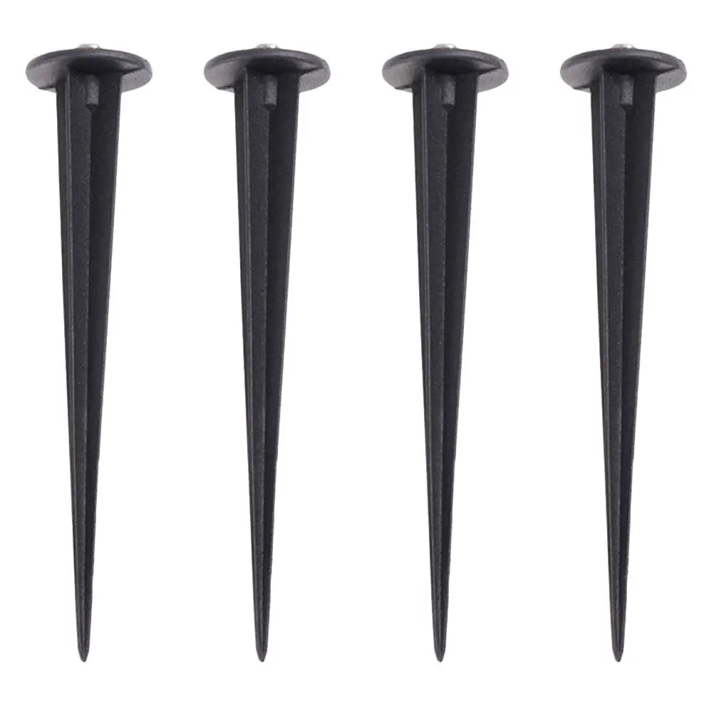 4Pcs Lawn Lamp Ground Spikes - Rustproof Aluminum Spikes for LED Solar Lights Easy Install Garden Decoration Accessories Black
