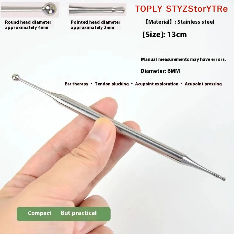 Acupuncture Pen Stainless Steel/Brass Manual Body Trigger Point Probe Pen Deep Tissue Massage,Dual Head Facial Reflexology Tools