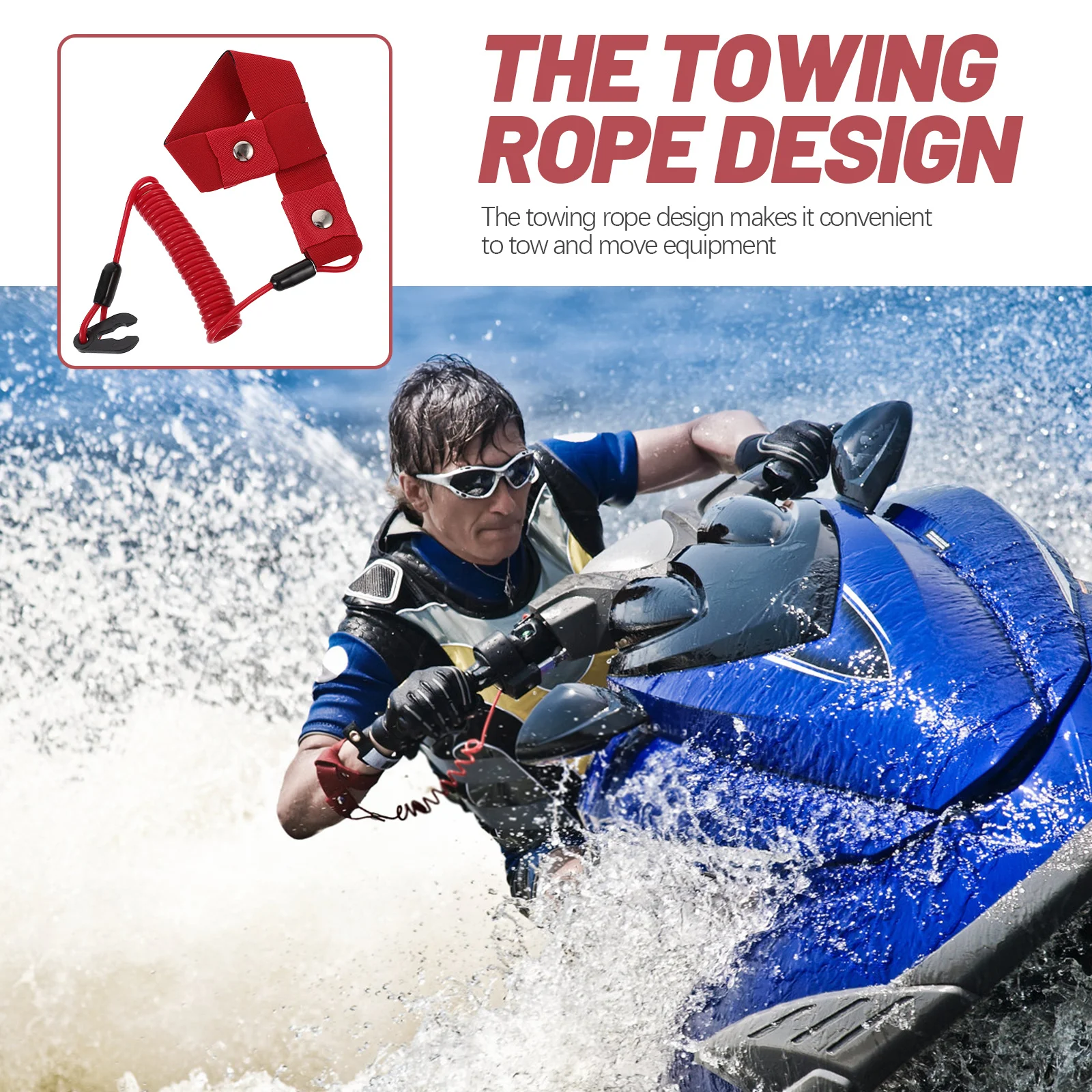 Сверхмощный ремешок с выключателем для лодок, водонепроницаемый плавающий ремень на запястье с сильной прочностью на растяжение, идеально подходит для водных видов спорта