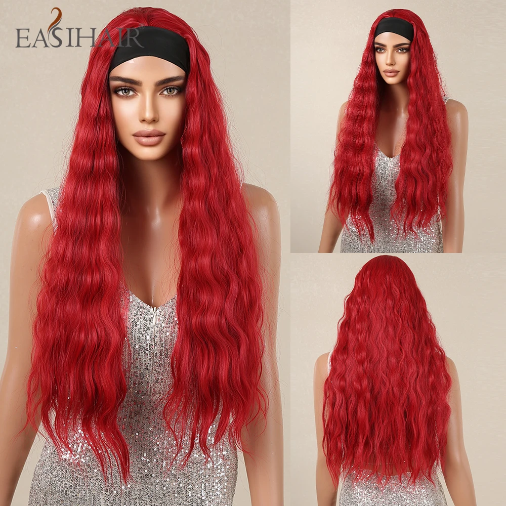Women's Natural Wavy Brown Highlight Headband Wig