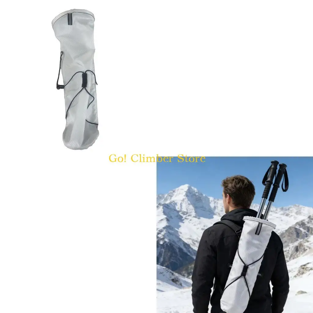 Q84C Trail Staff Sleeve Bag for Hiking and Camp Gear, Fabric Carry Bag with Wide Entry Opening and Front Cord Panel
